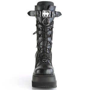 Platform Lace Up Gothic Wedge Boots